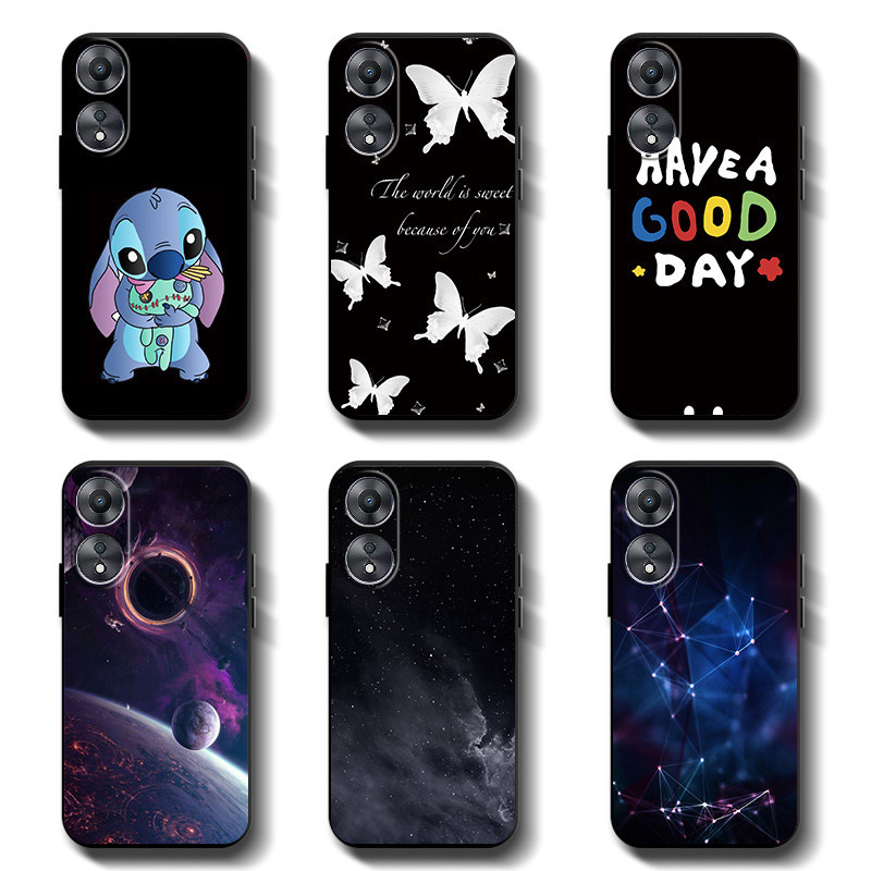Anticrack soft caseoh สําหรับ OPPO A17 A17k A38 A18 A98 5g ป้องกันซิลิคอนสีดํา TPU coquette เคสโทรศัพท์ฝาครอบโทรศัพท์ยาง
