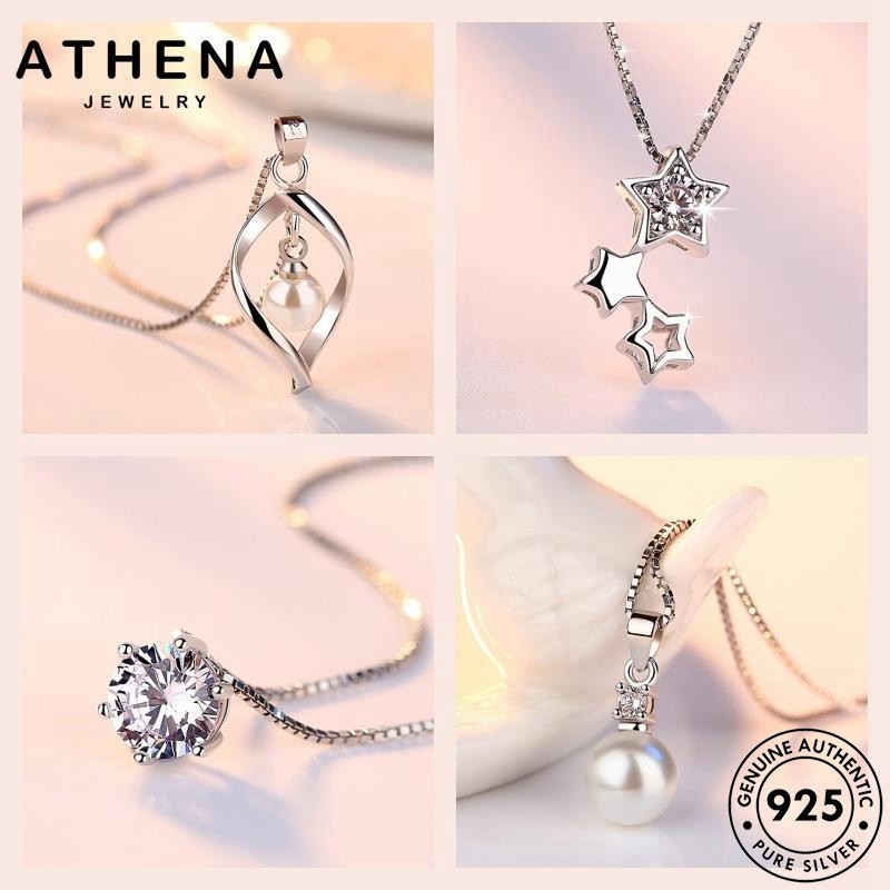 ATHENA JEWELRY สร้อยคอ ผู้หญิง แฟชั่น 925 แท้ เพชร เงิน M148จี้เท่านั้น
