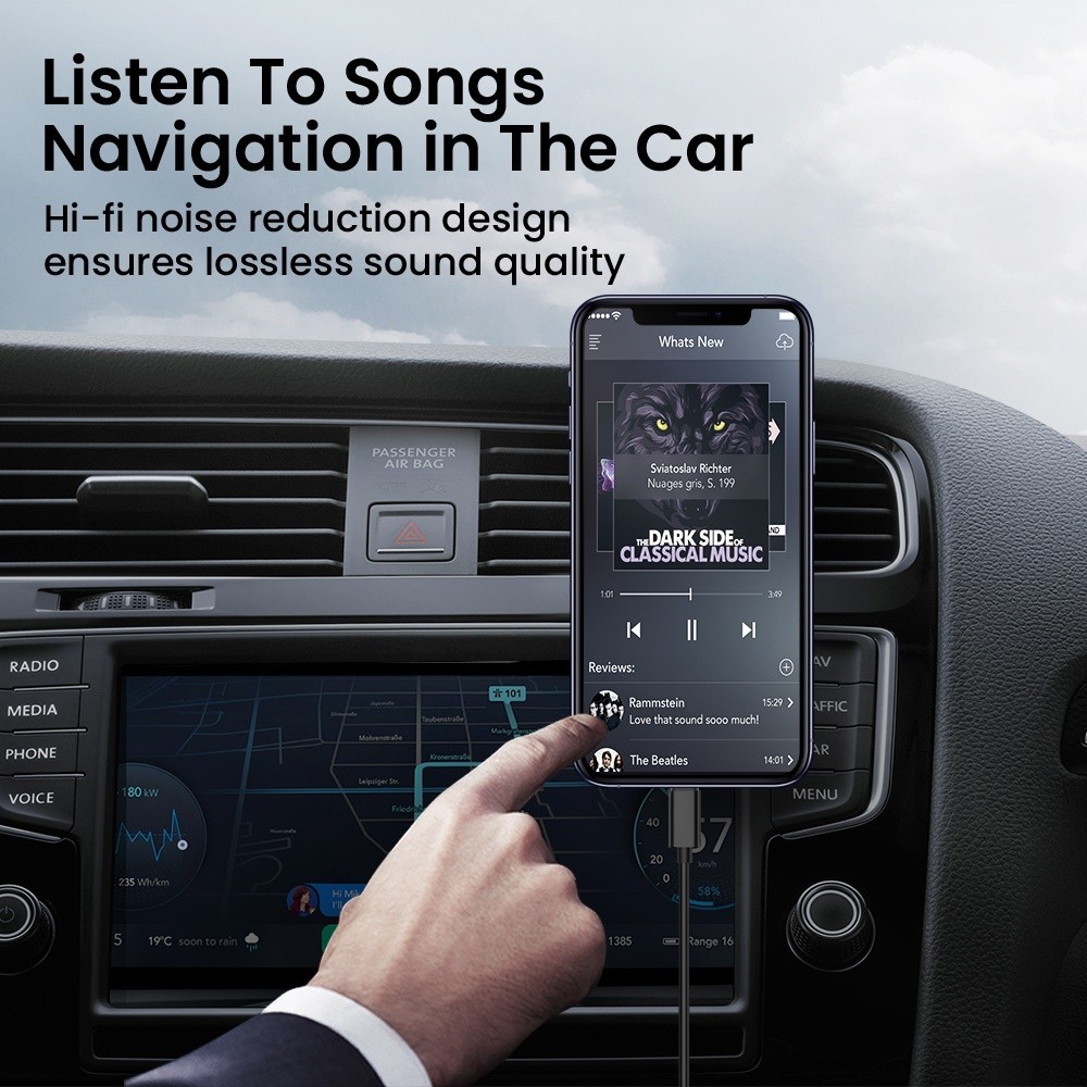 【รับประกัน 1 ปี】สายaux type c/Li สายสัญญานเสืยง อะแดปเตอร์ อะแดปเตอร์เสียงหูฟัง สายเสียบฟังเพลงในรถ