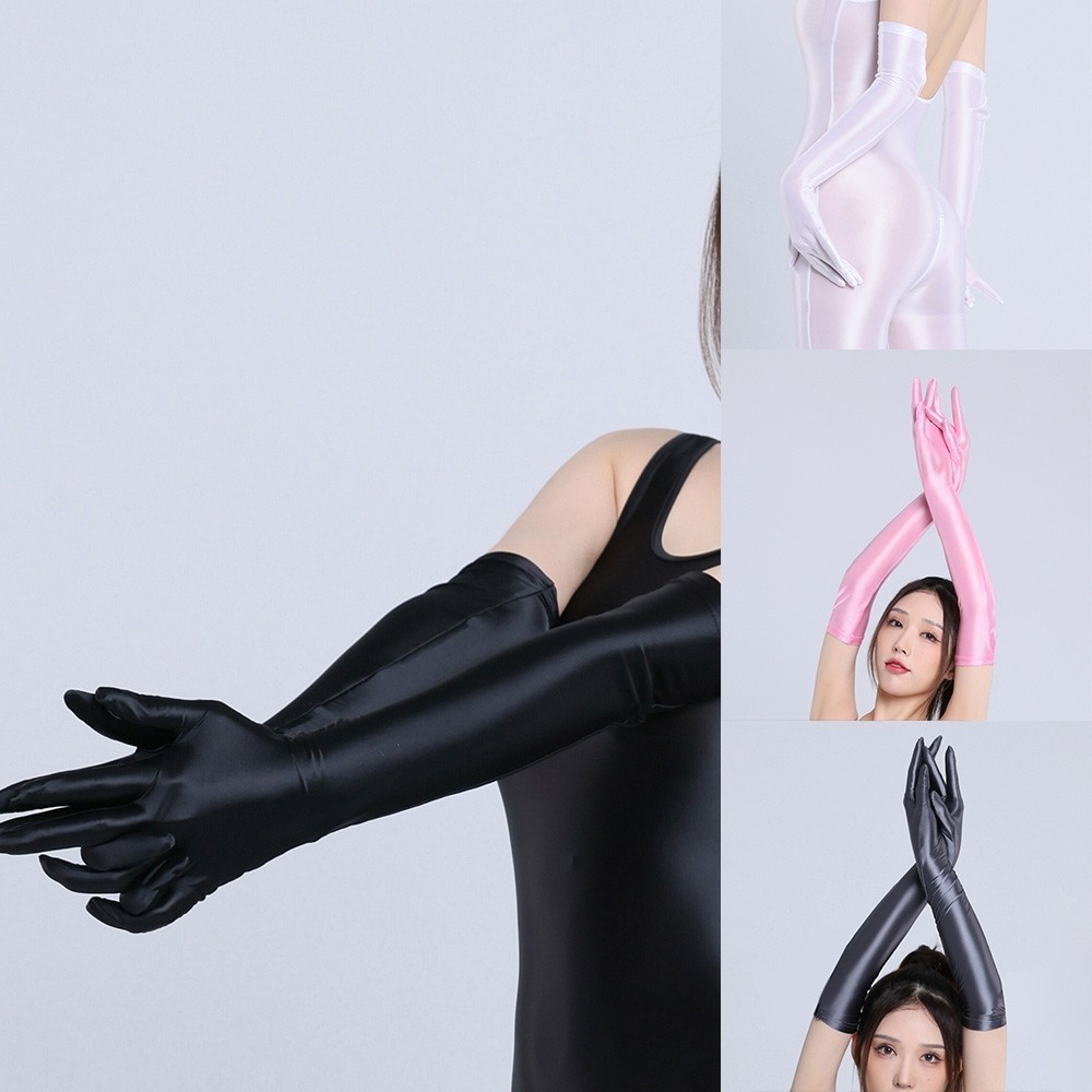 ถุงมือไม ่ มีรอยต ่ อเงางานแต ่ งงานเครื ่ องแต ่ งกายระบายอากาศตกแต ่ งชุดราตรี - รูปที่ 4