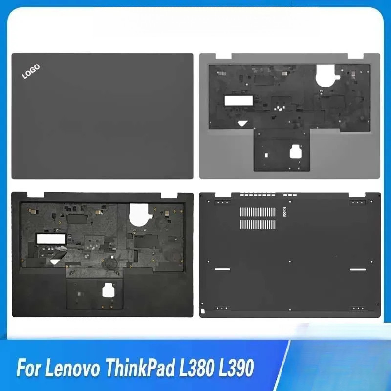 Lenovo แล็ปท็อปใหม่สําหรับ ThinkPad L380 L390 LCD ปกหลัง Palmrest Upper Top คีย์บอร์ดด้านล่างสีดํา t