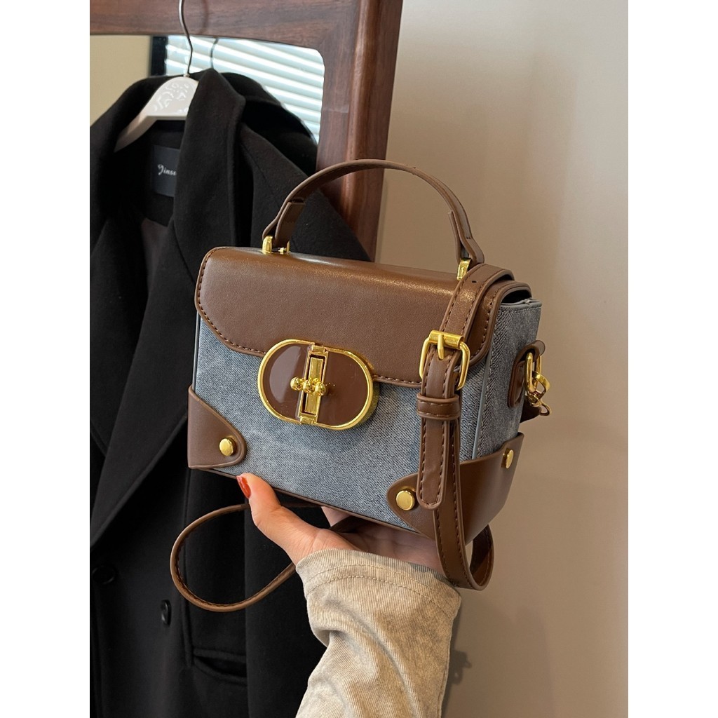 ใหม่กระเป๋าสตรีแฟชั่นการออกแบบระดับไฮเอนด์อินเทรนด์ทุกการแข่งขันกระเป๋าสี่เหลี่ยมเล็กไหล่กระเป๋าสะพายข้างทุกการแข่งขันแฟชั่