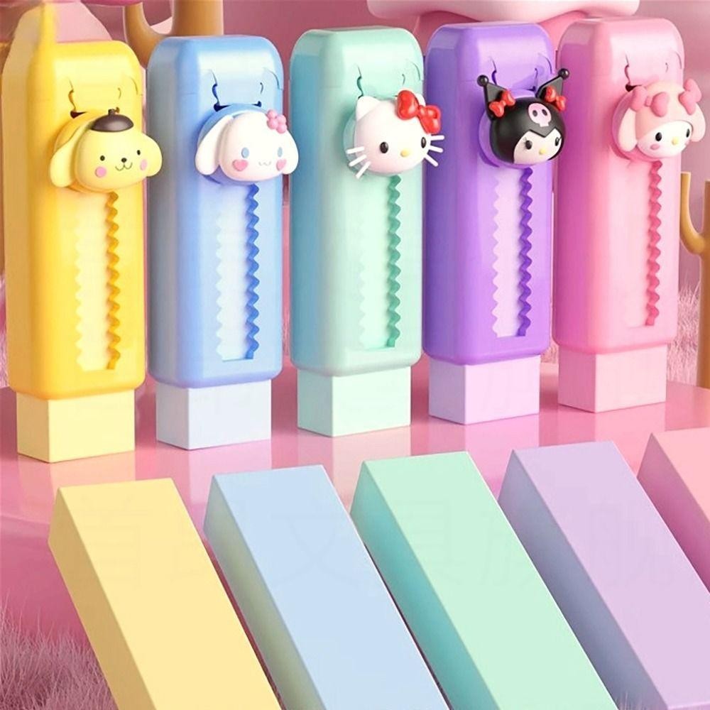 Kangnai ยางลบแบบกดดึง, ยางลบพลาสติกเครื่องเขียน, รางวัลของขวัญเรซินแบบยืดหดได้น่ารัก ยางลบ Cinnamoroll