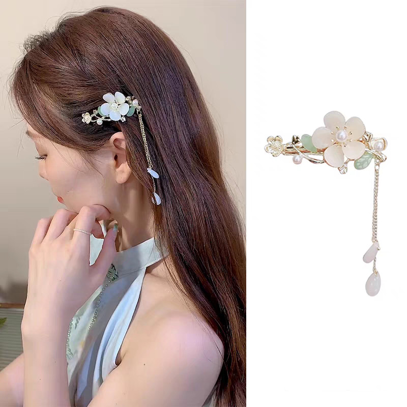 โลหะโบราณอารมณ ์ ดอกไม ้ พู ่ มุกที ่ ไม ่ ซ ้ ํากัน Elegant แฟชั ่ นกิ ๊ บติดผม