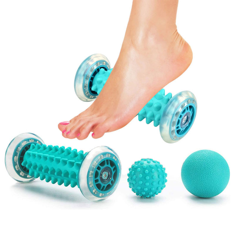 1 Roller 2 Spiry Reflexology Massager เครื่องนวดเท้าเครื่องมือลูก Recovery Man Relief Plantar Fascii