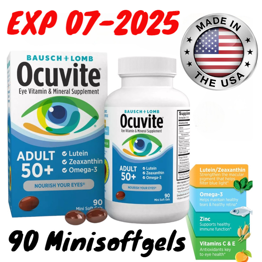 Bausch + Lomb Ocuvite Eye Vitamin for Adult 50+ จำนวน 90 Minisoftgels.