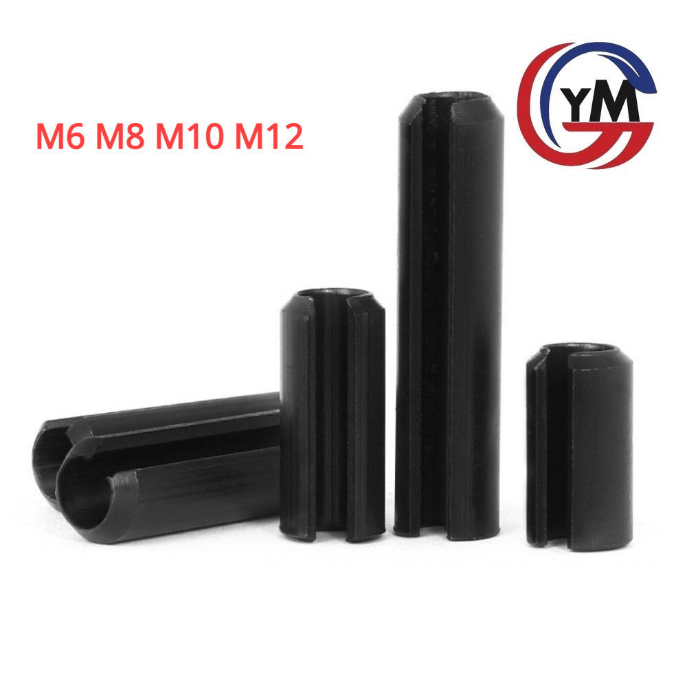 [YMH1] เหล็ก 65Mn (สีดำ) ปิ๊น ตะกุด ตะกรุด ผ่า ปิ้นหลอด / Slotted Spring Pins 65Mn steel (black) M6M8M10M12