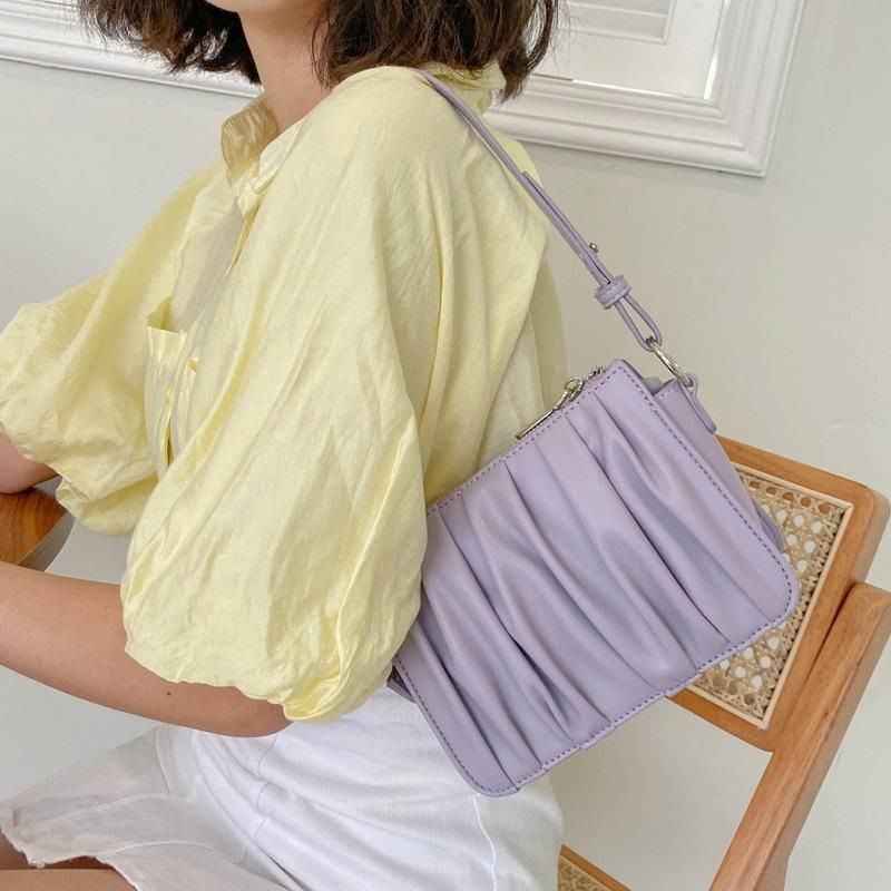 T Trendy Girls Pleated Cloud Bag Fashion One-Shoulder Messenger Bag