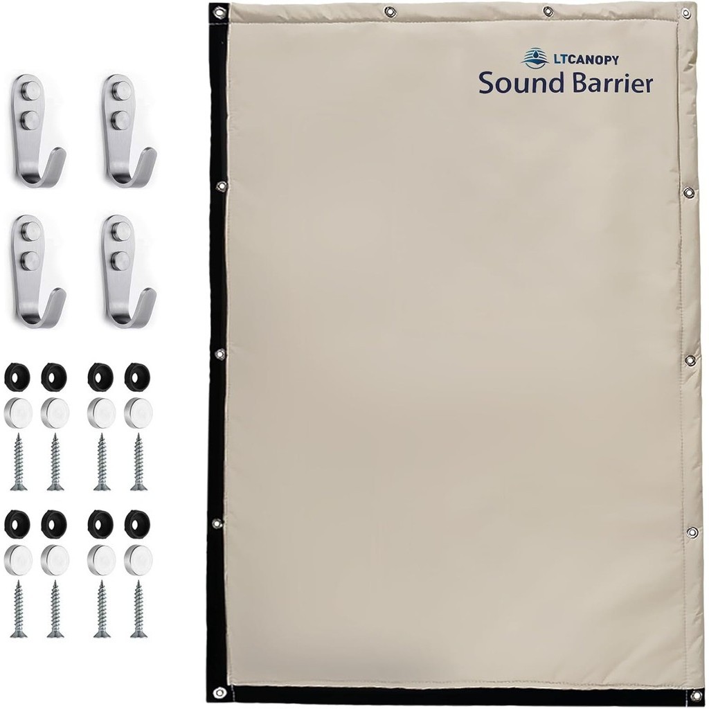 Ltcanopy ผ้าห่มกันเสียงสําหรับการบันทึก-53.15"x73.74"ผ้า อ็อกซ์ฟอร์ด แผงดูดซับเสียงกันน้ําลดเสียงรบกวนและสารหน่วงไฟเหมาะสําหรับสตูดิโอบันทึก