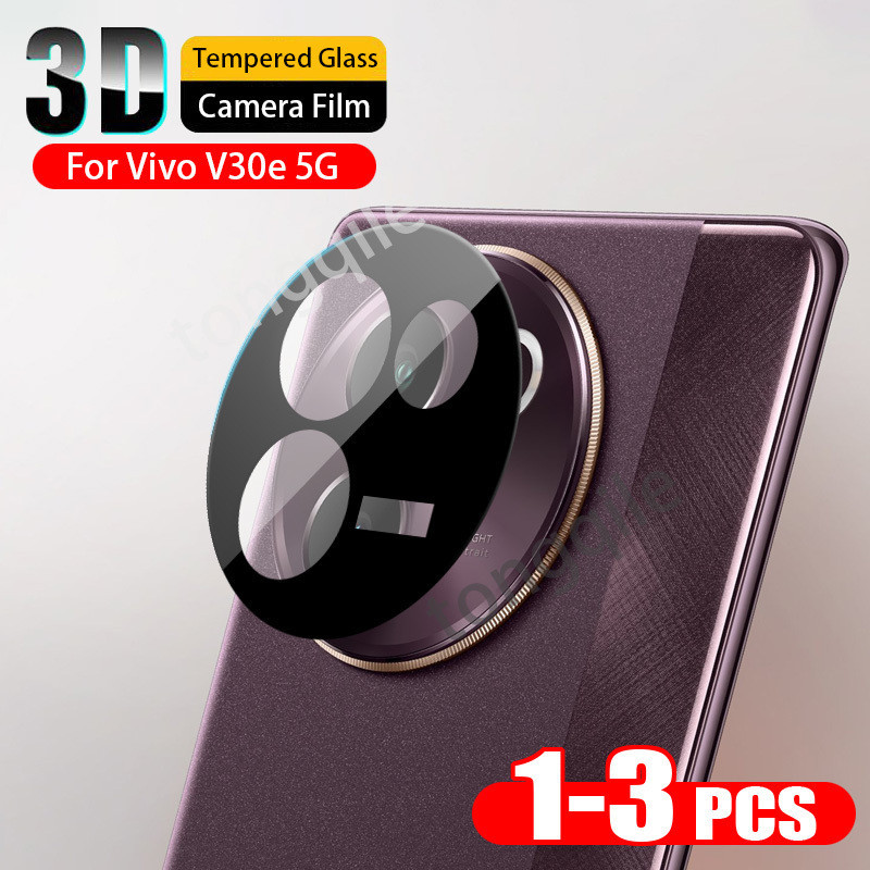 [สต๊อกพร้อม]ฟิล์มกล้อง 3 ใน 1 สําหรับ Vivo V30e V30 e 5G Lite 2024 VivoV30e 3D Curverd สีดําคลุมทั้ง