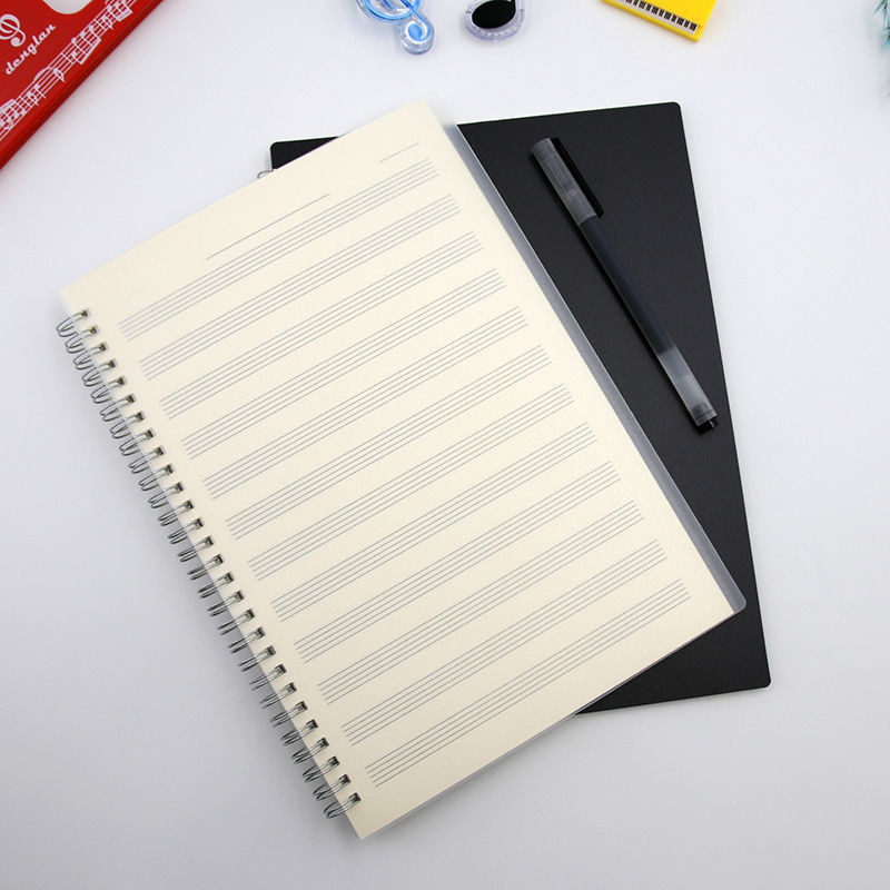 [หนังสือคะแนนเพลง] B5 Coil Widened Staff Score Book Guitar Six-Line Score Bass Four-Line Score Piano