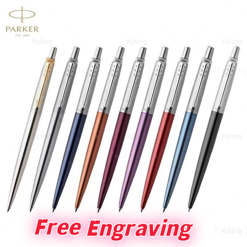 จัดส่งวันนี้+แกะสลักฟรี+กล่องของขวัญ+2รีฟิลPAKER Jotter Chrome Trim ปากกาลูกลื่น /วันเกิด/ของขวัญ/ปั