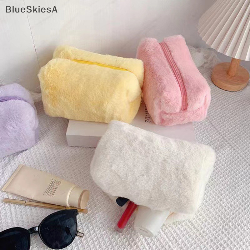 Bl Plush กระเป๋าแต่งหน้าสําหรับผู้หญิง Soft Travel กระเป๋าเครื่องสําอางกรณี Young Lady Girls Make Up Case Necessaries กระเป๋าคลัทช์ A