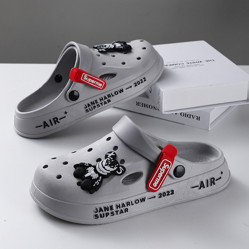 รองเท้าแตะผู้ชาย New Korean Fashion EVA Cave shoes รองเท้าแตะแพลตฟอร์มคู่ รองเท้าชายหาดพื้นนุ่มลําลองกันลื่น
