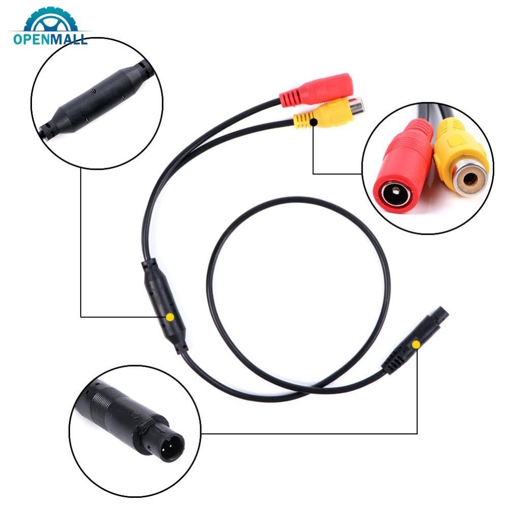 Openmall 4-Pin ชายสํารองย ้ อนกลับกล ้ องรถ Universal To CVBS RCA หญิง Connector สัญญาณอะแดปเตอร ์ ส