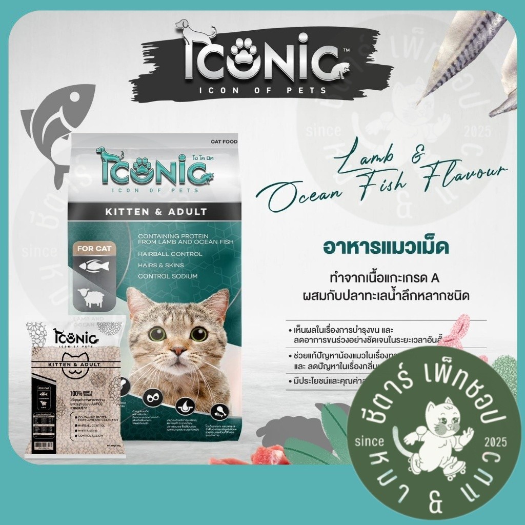 (แบ่งขาย 1kg) Iconic อาหารเม็ดแมว ไอโคนิค สำหรับลูกแมวและแมวโต