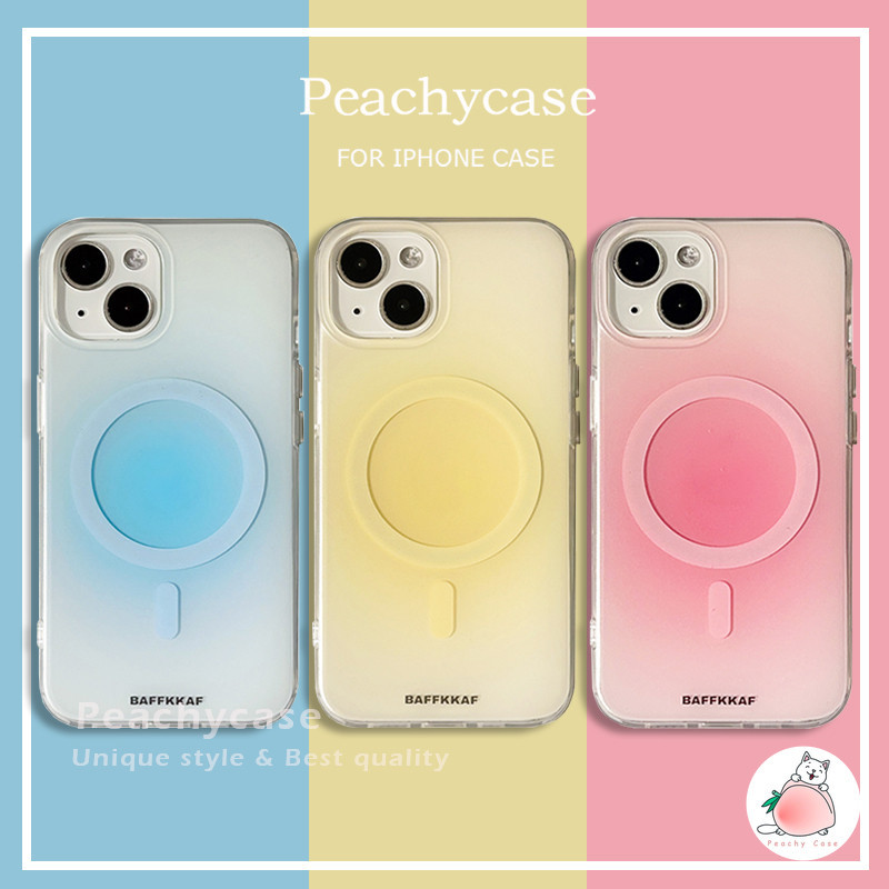 Simple Macaron สีไร ้ สายชาร ์ จเคสโทรศัพท ์ แม ่ เหล ็ กสําหรับiPhone 15 14 13 12 Pro Max 15promax IMD Big Holeฝาครอบด ้ านหลังกันกระแทกโทรศัพท ์ มือถือปลอก