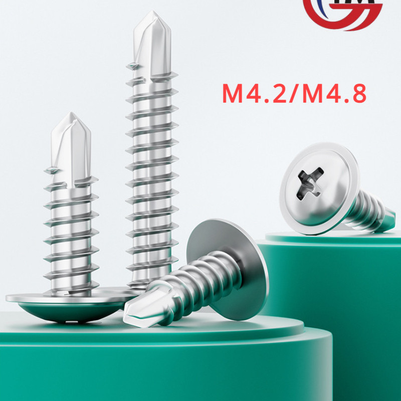 [FGHD-1-y] M4.2/M4.8 น็อต สกรู หัวกลมแบน แฉก （สแตนเลส 304/410 ，ชุบสังกะสี） ปลายสว่าน / Wafer Head Phillip Self Drilling Screw SUS304/410 ，galvanizing - รูปที่ 4