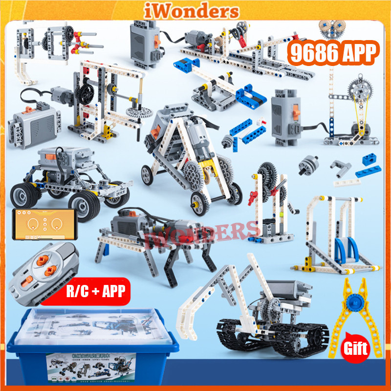 9686 UP Simple & Powered ชุดเครื ่ อง Technic Parts Technology MOC การศึกษา Building Blocks Power Fu