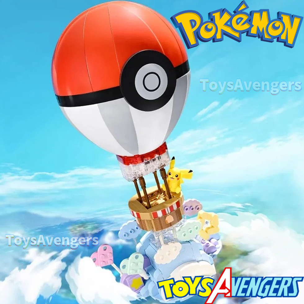 การ ์ ตูนของแท ้ Pokémon Pikachu บอลลูนอากาศร ้ อนบล ็ อกอาคาร Kirbymon Jigglypuff Creative รุ ่ นเด ็ กของเล ่ นของขวัญ