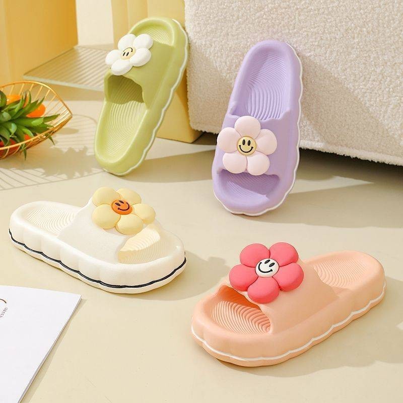 Destin🩰พร้อมส่งจากไทย🛒   (LT-2266) รองเท้าแตะสวม ดีเทลหยัก รูปดอกไม้น่ารัก สีสันสดใส - รูปที่ 4