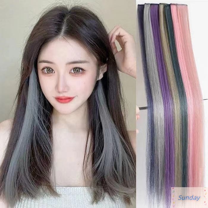 YTL   วิกผมชิ้นคลิปไฮไลท์ผมยาว 55 ซม. ติดตั้งง่ายหลายสีให้เลือก