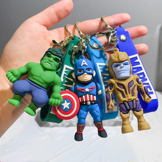 การ์ตูน Avengers Spider Man พวงกุญแจกัปตันอเมริกาจี้กุญแจรถ Marvel พวงกุญแจ