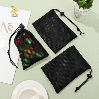 [mozh] สีดําสีขาวตาข่าย Drawstring กระเป๋าเก็บกระเป๋าอเนกประ…