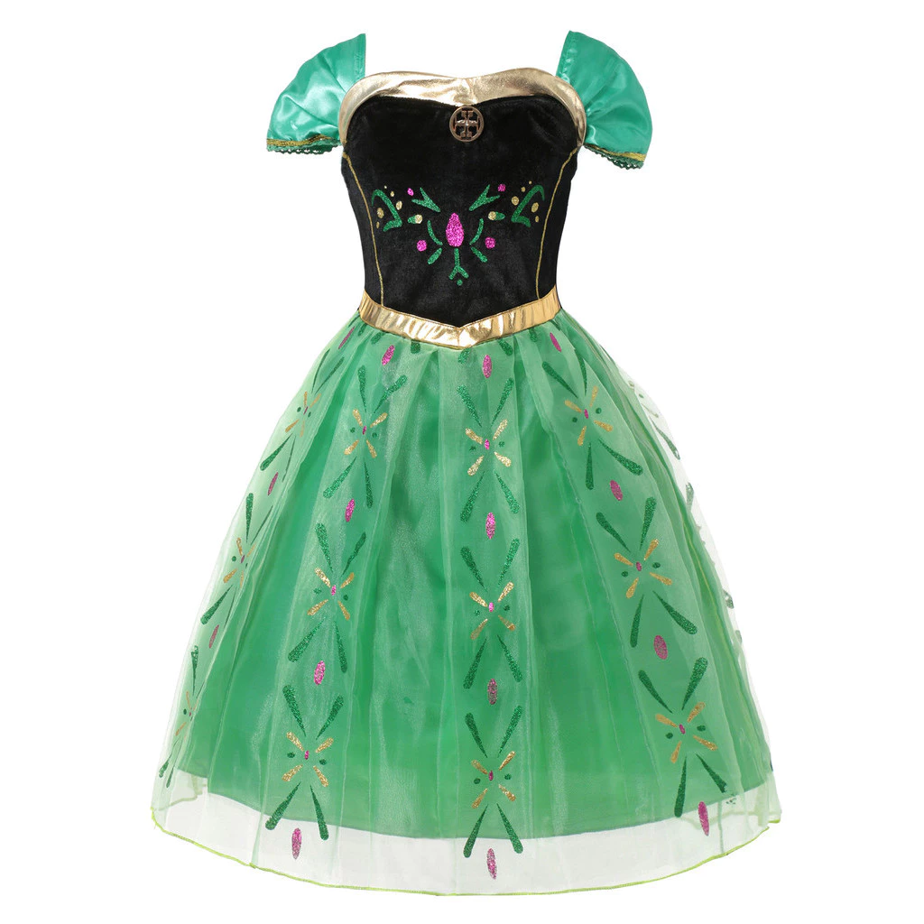 เด็กผู้หญิง Elsa Princess Dress Birthday Party คอสเพลย์เครื่องแต่งกาย Anna Princess Themed Dresses เสื้อผ้าฮาโลวีน thumbnail 5