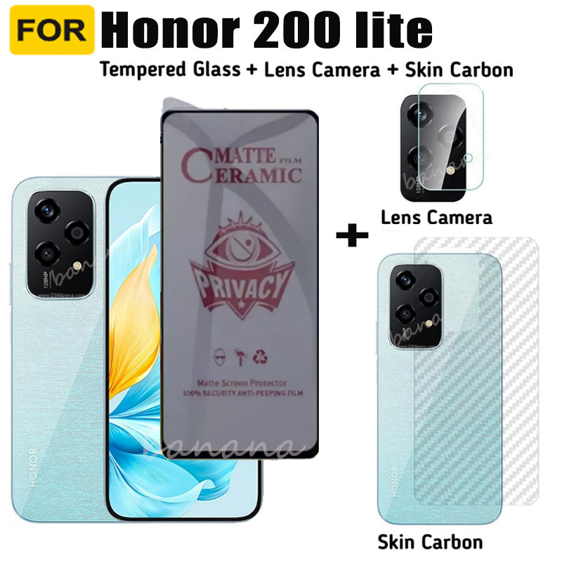 Honor 200 lite กระจกนิรภัยความเป็นส่วนตัวสําหรับ Honor X8B X7B X8A X7A Anti-Spy Ceramics ฟิล์ม + เลน