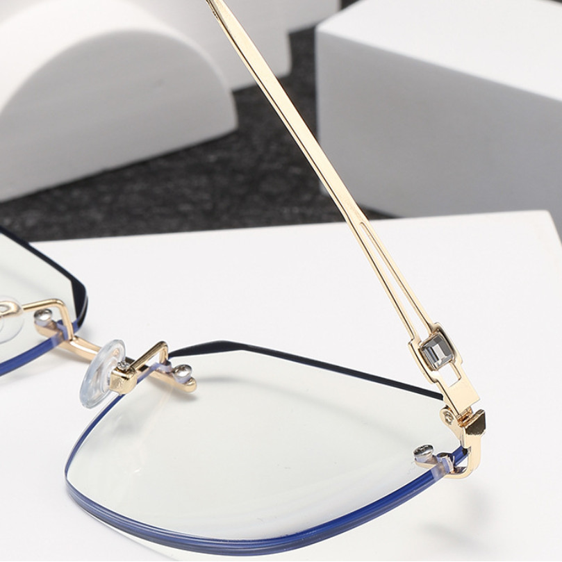 สไตล ์ ใหม ่ แฟชั ่ น Anti-Blue Light แว ่ นตาธุรกิจผู ้ ชายวัยกลางคนผู ้ สูงอายุ Retro Ultra-Light Frameless - รูปที่ 3