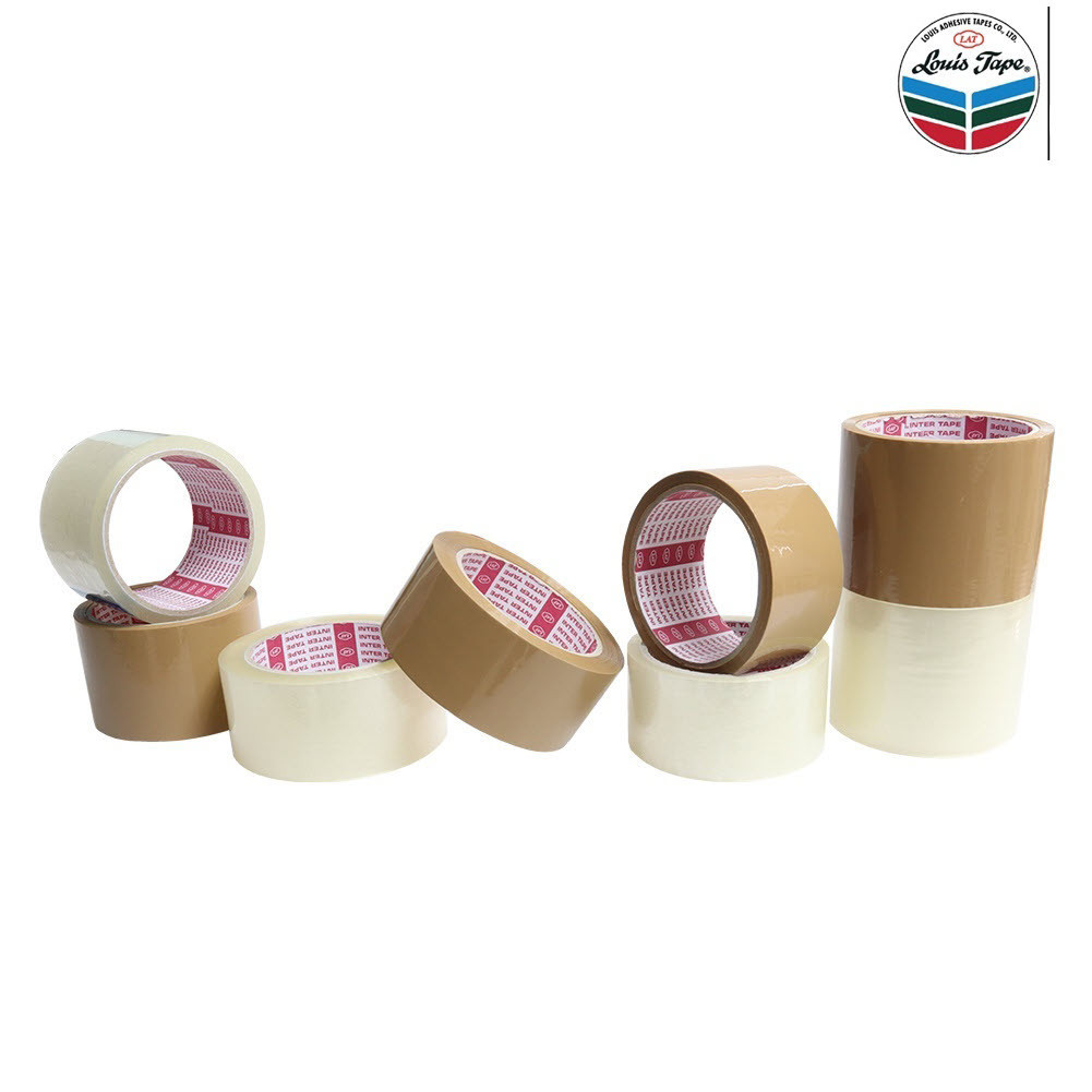 **ราคาต่อม้วน** เทปปิดกล่อง OPP INTER IN320 I320 ขนาด 2 นิ้ว 45 หลา 100 หลา โอพีพี สี ใส น้ำตาล