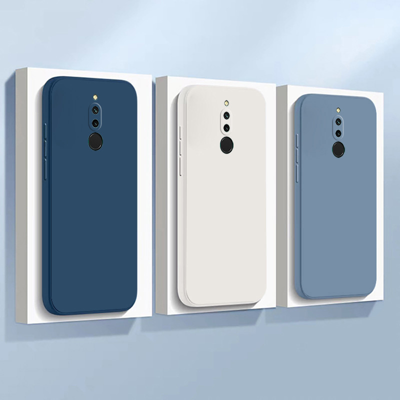 เคส Redmi 8 กรณีโทรศัพท์มือถือสีทึบ เลนส์กล้องป้องกันเต็มรูปแบบกันกระแทก TPU Jelly Soft Case C7K