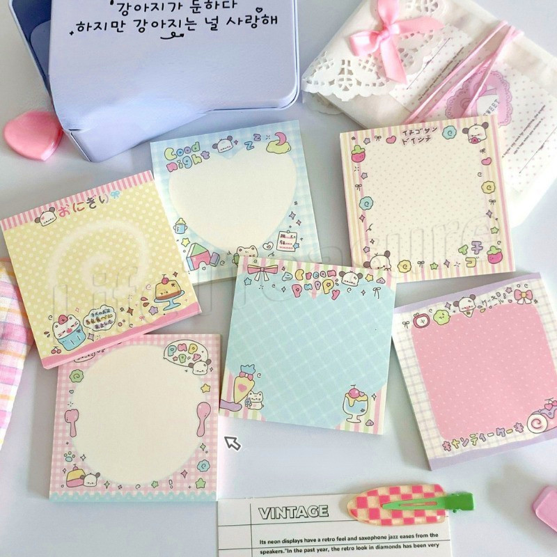 [ โดดเด่น ] โน้ตลูกสุนัข - สติ๊กเกอร์ดัชนี - แผ่นบันทึก - กระดาษเหนียวสัตว์ - การ์ตูน น่ารัก ฉีกได้ กาวเอง มีสีสัน - เครื่องเขียนนักเรียน - อุปกรณ์สํานักงานโรง