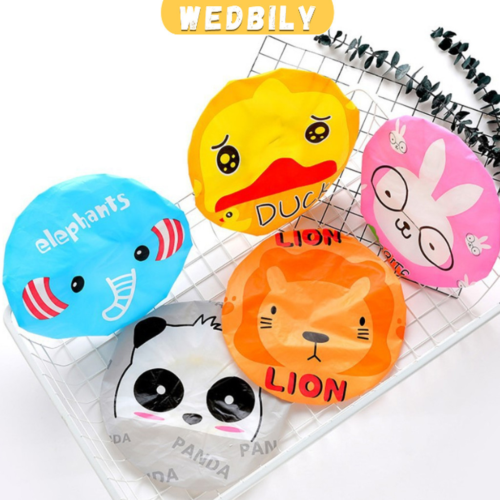 หมวกคลุมผมอาบน้ำ กันน้ำ ลายการ์ตูนน่ารัก   Shower Cap Kids