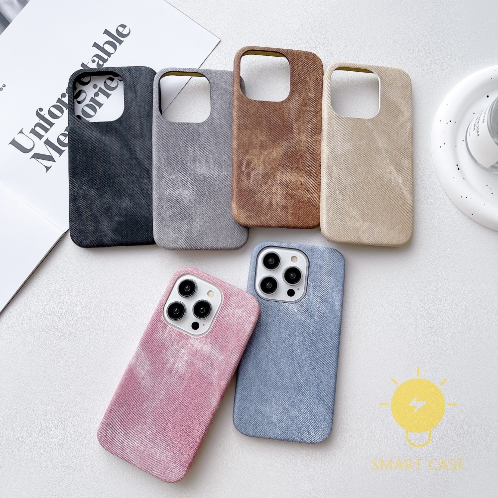 For เคสไอโฟน 11 [Denim Jean Simple] เคส Phone Case For iPhone 15 Pro Max 14 Pro Max 13 12 11 For เคสไอโฟน11 Ins Korean Style Retro Classic Couple Shockproof Protective TPU Cover Shell