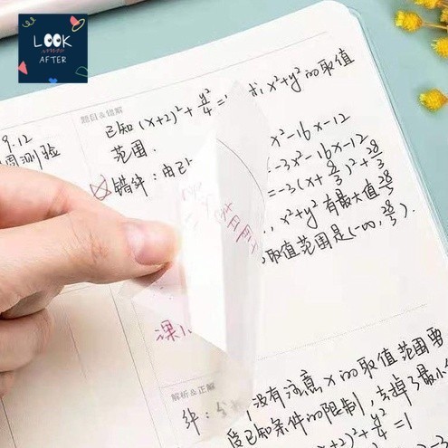 Look After โพสท์อิท กระดาษโน๊ตใส มีกาว Post-It แบบใส กระดาษโน๊ตคำศัพท์ ลอกง่าย