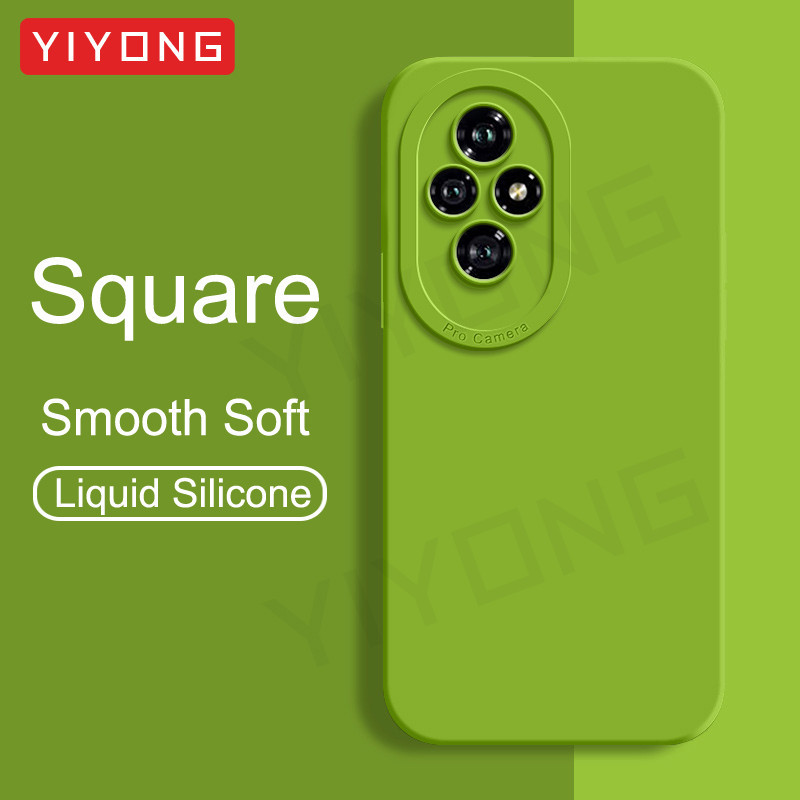 สําหรับ Honor200 กรณี YIYONG Square ซิลิโคนเหลวสําหรับ Huawei Honor 200 Pro 200Pro Global กันกระแทกเคสโทรศัพท์