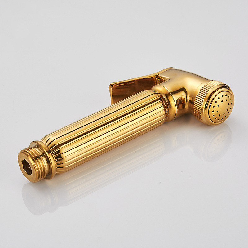 สีทอง Bidet Sprayer Bidet ก๊อกน้ําห้องน้ํามือสเปรย์ทองเหลืองห้องน้ํา Bidet Sprayer ทําความสะอาดด้วยต