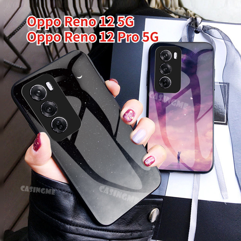 Oppo Reno12 12Pro 5G 2024 กระจกนิรภัยสําหรับ Oppo Reno 12 Reno12 OppoReno12 Pro 12Pro 5G 4G 2024 Slim ปกหลังฮาร์ดกันกระแทกเคสโทรศัพท์
