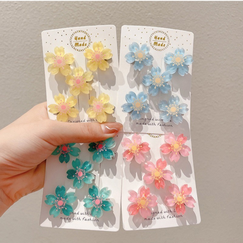 1/5 ชิ้นผู้หญิงน่ารัก Mini Peach Blossom กิ๊บติดผม Hairpin อุปกรณ์เสริม