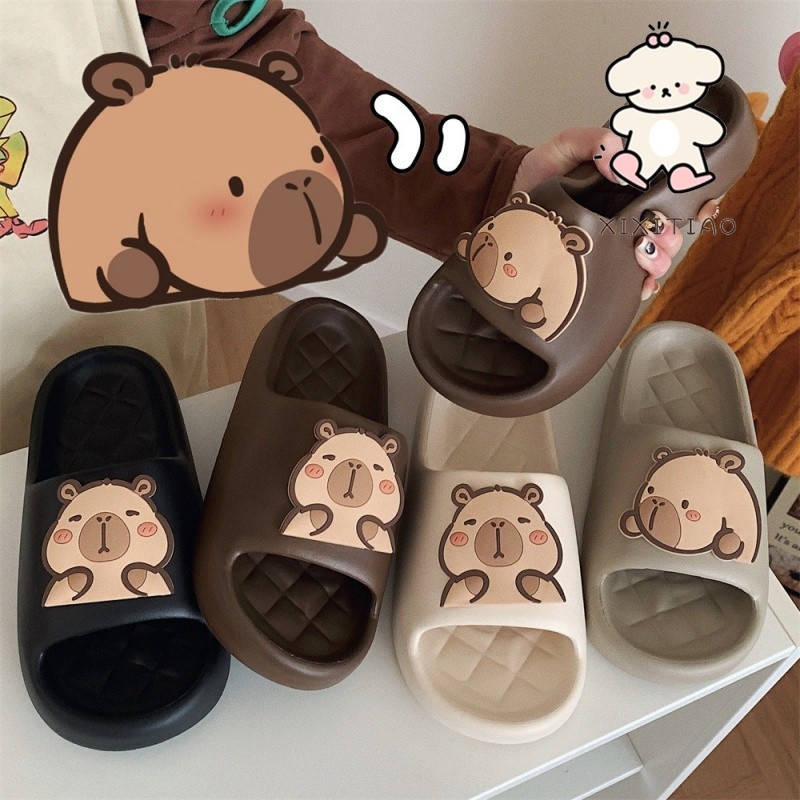 Xixitiao รองเท้าแตะลําลอง พื้นนิ่ม ลาย Capybara Capybara eva น่ารัก สร้างสรรค์ เหมาะกับฤดูร้อน สําหรับใส่ในบ้าน