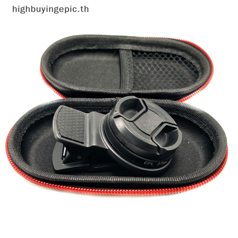 Heth Universal พร้อมคลิปแบบพกพา Professional โทรศัพท์ Polarizer เลนส์มุมกว้าง 37/52 มม.CPL กรองกล้องวงกลมอุปกรณ์เสริมสีดํา HETH