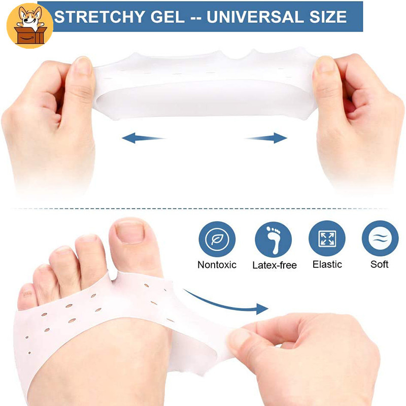 Am-az2pcs ซิลิกาเจล Forefoot Pad Metatarsal Pads สําหรับเท้าเบาหวานและ Mortons Neuroma แคลลัส Blisters ป้องกันปวดเท้าบรรเทา