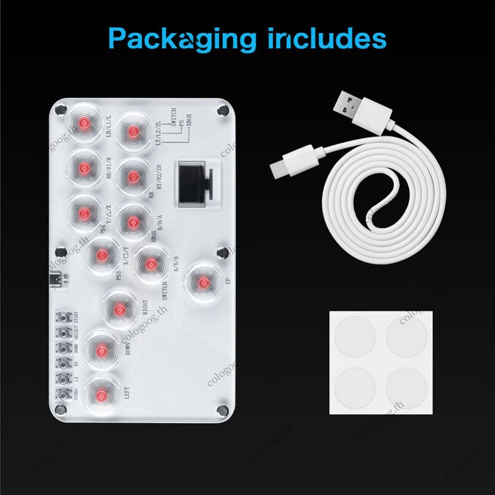 Arcade Stick Controller Leverless Controller ต่อสู้ Sticks สําหรับ PC/PS4/PS3/Switch