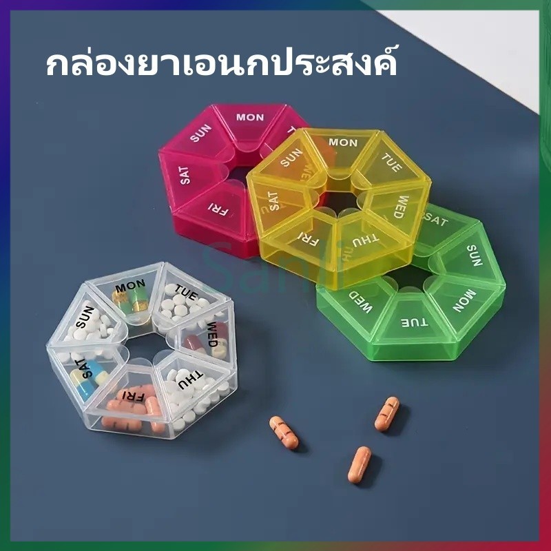 Sanli กล่องใส่ยา ตลับใส่อาหารเสริม ตลับยา ตลับใส่ยา กล่องใส่เครื่องประดับ กล่องยาเอนกประสงค์ กล่องยา กล่องใส่ยา 7วัน