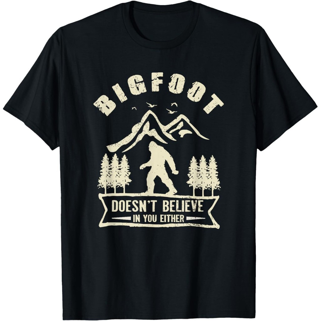 Retro Bigfoot ไม่เชื่อในคุณ Either Sasquatch เสื้อยืด