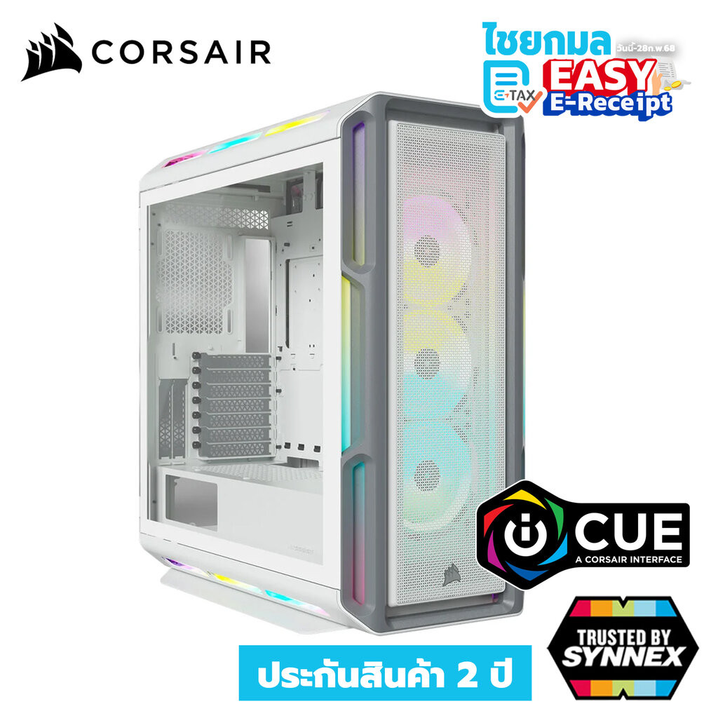 [Clearance Sale] CORSAIR CASE เคสคอมพิวเตอร์ iCUE 5000T RGB WHITE (E-ATX) / ประกัน 2 ปี