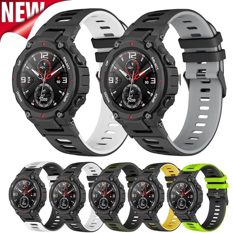 สายรัดซิลิโคนสําหรับ Huami Amazfit T-Rex สมาร์ทวอท์ชสร้อยข้อมือกีฬาสําหรับสายรัดข้อมือ Xiaomi Amazfit T-Rex Pro / T-Rex 2 Ultra Correa