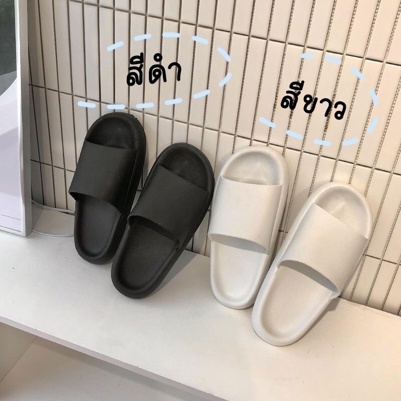 พร้อมส่งไซส์ใหญ่‼️ รองเท้าแตะมินิมอลส้นหนา ใส่ได้ทั้งผู้ชายผู้หญิง มี2สี กันน้ำกันลื้น